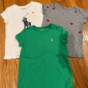 Polo by Ralph Lauren Green and White Short Sleeve Tees
